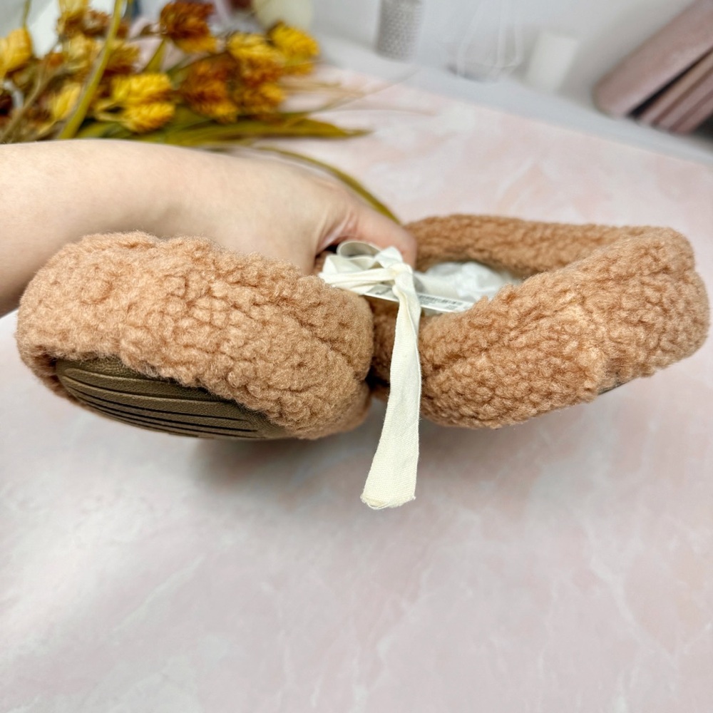 NWT Madewell Sherpa Scuff Tan Women’s Fuzzy Cozy Slippers In Ground Clay Sz 7 - Picture 8 of 8